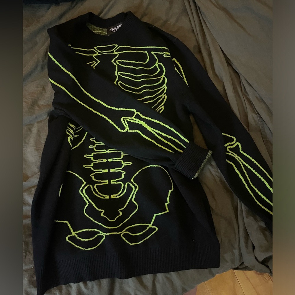 Foxblood skeleton sweater dress